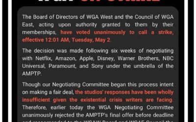 Reposted from @montyross95 • @writersguildwest Picketing will begin tomorrow afternoon. #WGAStrong #