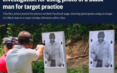 The Villa Rica (GA) PD posted this image of a civilians’ firearms safety class… in which both of the